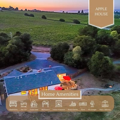 AppleHouse: Hot tub | Fire pit | Piano | Views